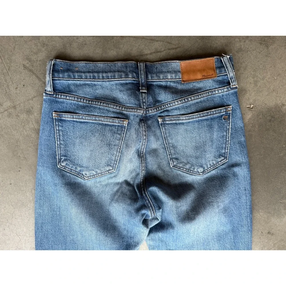 Womens Sz 26 MADEWELL Straight‎ Crop Blue Distressed Light Wash